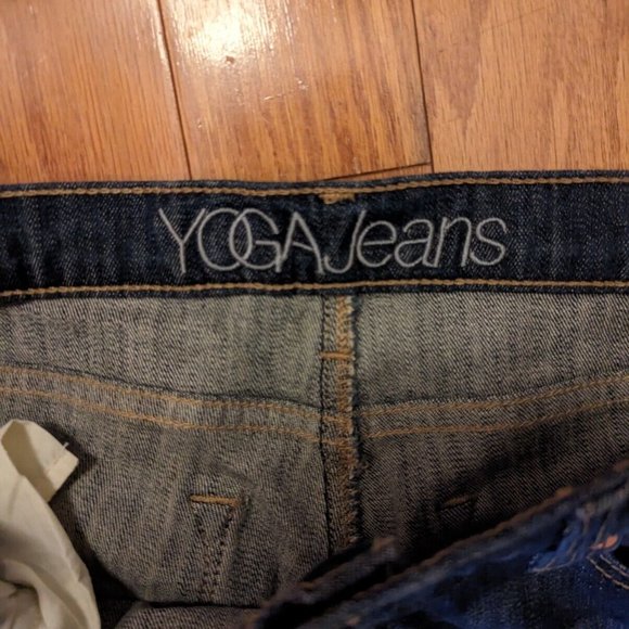 Second Yoga Size 31 Stretch Regular Bootcut Flare Jeans Medium Wash - Picture 5 of 9